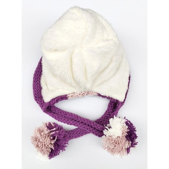 Women Pink PurpleWinter Peruvian Cover Ears Beanie Hat Ear Flaps Sherpa Ski Snow